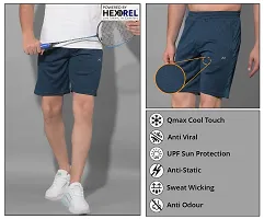 Stylish Green Polyester Solid Sports Shorts For Men-thumb4