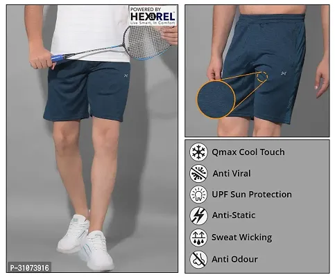 Stylish Green Polyester Solid Sports Shorts For Men-thumb5