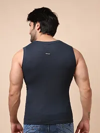 Stylish Solid Combed Cotton Racerback Styled Gym Vest Pack Of 3-thumb2