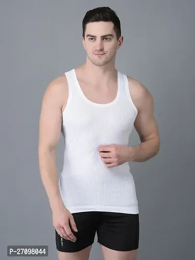 Stylish Solid Combed Cotton Vest-thumb0