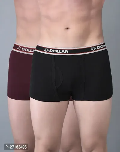 Stylish Cotton Blend Solid Trunks For Men Pack Of 2