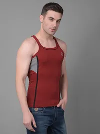 Stylish Solid Combed Cotton Racerback Styled Gym Vest Pack Of 4-thumb1