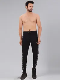 Stylish Black Cotton Solid Joggers For Men-thumb2