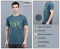 Stylish Blue Polyester Solid Regular Fit Sports Tee For Men-thumb4