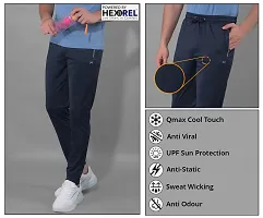 Stylish Navy Blue Polyester Solid Regular Fit Sports Track Pant For Men-thumb4