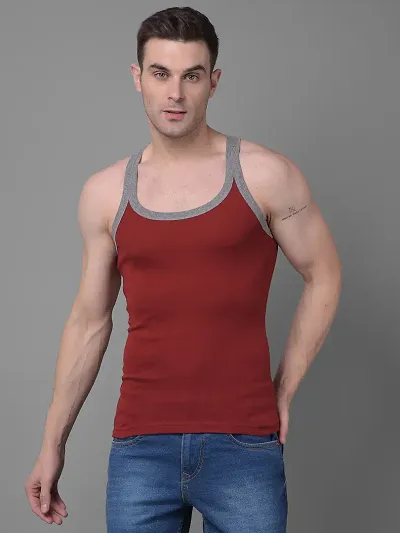 Stylish Solid Combed Racerback Styled Gym Vest