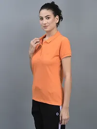 Elegant Cotton Solid Polo Neck T-Shirts For Women- Pack Of 3-thumb1