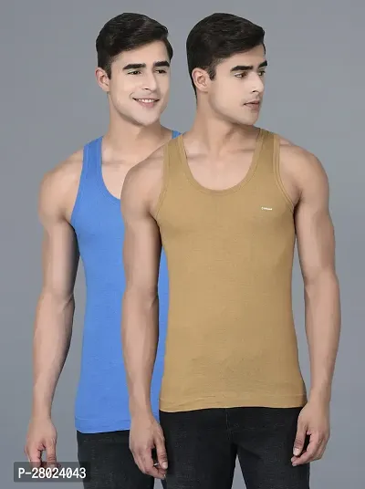 Stylish Cotton Solid Vests For Men- Pack Of 2