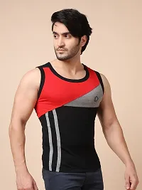 Stylish Solid Combed Cotton Racerback Styled Gym Vest Pack Of 3-thumb1