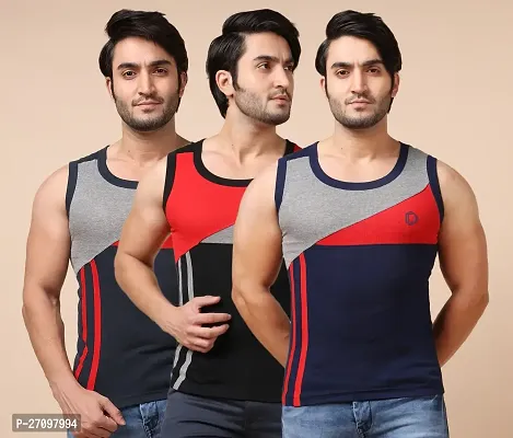 Stylish Solid Combed Cotton Racerback Styled Gym Vest Pack Of 3