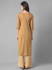 Stylish Yellow Rayon Self Pattern Stitched Kurta For Women-thumb2