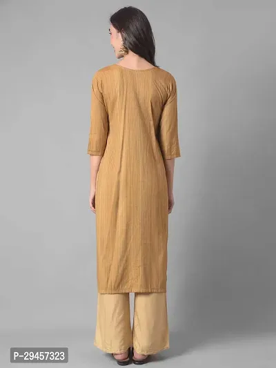 Stylish Yellow Rayon Self Pattern Stitched Kurta For Women-thumb3