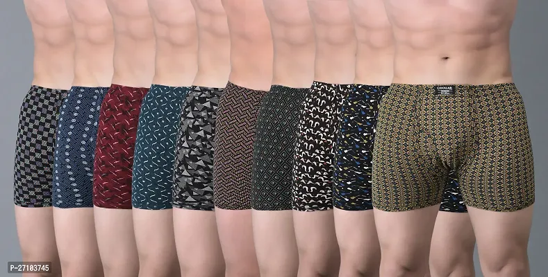 Stylish Cotton Blend Printed Trunks For Men Pack Of 10-thumb0