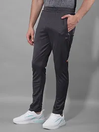 Stylish Multicoloured Polyester Solid Regular Fit Sports Track Pant For Men Pack Of 2-thumb1