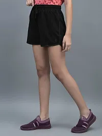 Stylish Black Cotton Blend Solid Lounge Shorts For Women-thumb2