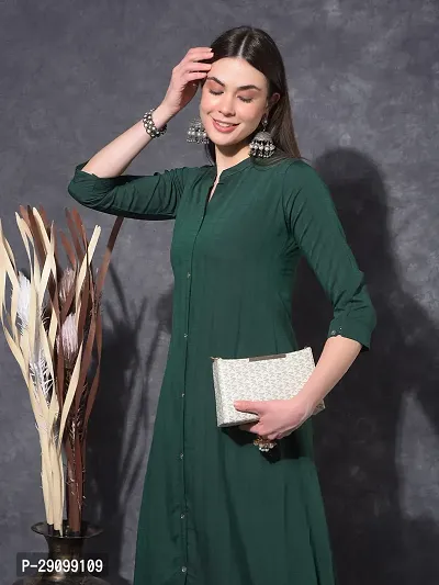 Stylish Green Viscose Stitched Kurta For Women-thumb0