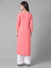 Stylish Pink Rayon Self Pattern Stitched Kurta For Women-thumb2