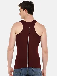 Stylish Assorted Solid Combed Cotton Racerback Styled Gym Vest-thumb2