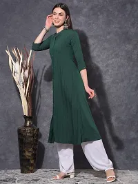 Stylish Green Viscose Stitched Kurta For Women-thumb1