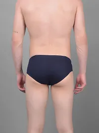 Super Combed Cotton Solid Navy Blue Briefs For Men-thumb1