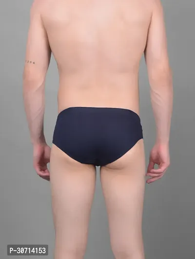 Super Combed Cotton Solid Navy Blue Briefs For Men-thumb2