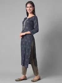 Beautiful A-Line Blue Self Pattern Cotton Blend Kurta Bottom Set For Women-thumb1