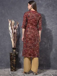 Stylish Maroon Chanderi Cotton Stitched Kurta For Women-thumb2