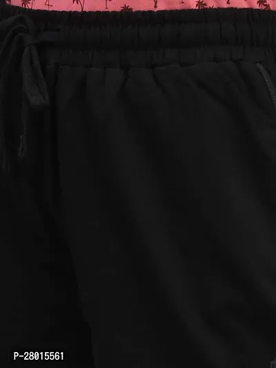 Stylish Black Cotton Blend Solid Lounge Shorts For Women-thumb5