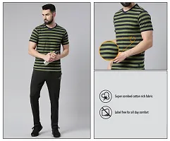 Reliable Multicoloured Cotton Striped Round Neck Tshirt For Men Pack Of 2-thumb4