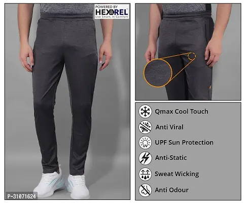 Stylish Multicoloured Polyester Solid Regular Fit Sports Track Pant For Men Pack Of 2-thumb5