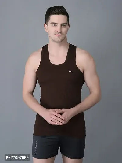 Stylish Assorted Solid Combed Cotton Shrinkless Vest