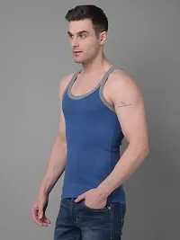 Stylish Solid Combed Cotton Racerback Styled Gym Vest Pack Of 2-thumb1