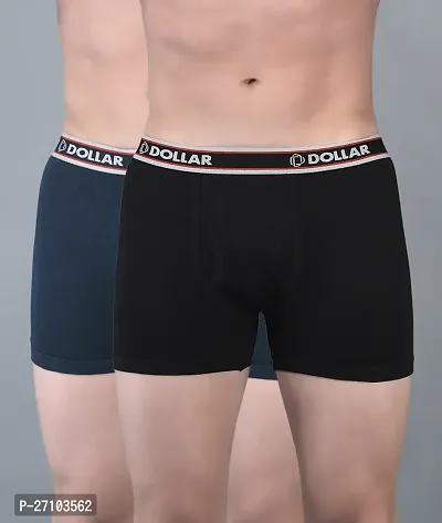 Stylish Cotton Blend Solid Trunks For Men Pack Of 2-thumb0