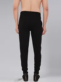 Stylish Black Cotton Solid Joggers For Men-thumb1