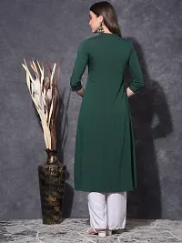 Stylish Green Viscose Stitched Kurta For Women-thumb2