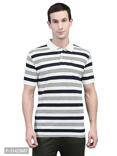 Reliable Multicoloured Cotton Striped Polos For Men