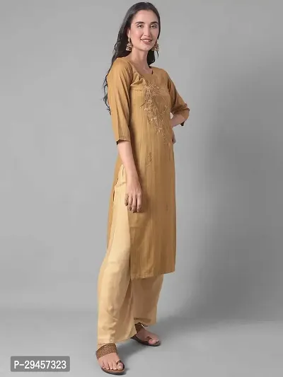 Stylish Yellow Rayon Self Pattern Stitched Kurta For Women-thumb2