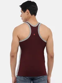 Stylish Solid Combed Cotton Racerback Styled Gym Vest Pack Of 3-thumb3