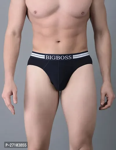 Stylish Black Cotton Blend Solid Briefs For Men