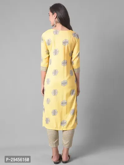 Beautiful A-Line Yellow Self Pattern Cotton Blend Kurta Bottom Set For Women-thumb3