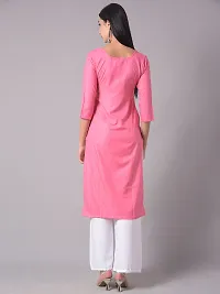 Stylish Pink Cotton Blend Self Pattern Stitched Kurta For Women-thumb2