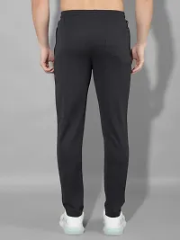 Stylish Black Polyester Solid Regular Fit Sports Track Pant For Men-thumb2