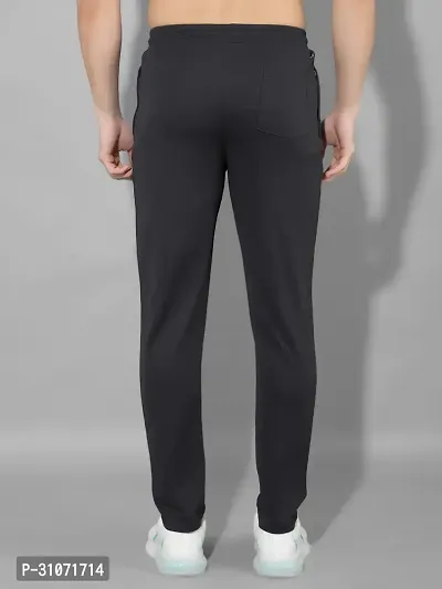 Stylish Black Polyester Solid Regular Fit Sports Track Pant For Men-thumb3