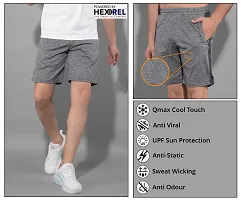 Stylish Grey Polyester Solid Sports Shorts For Men-thumb4