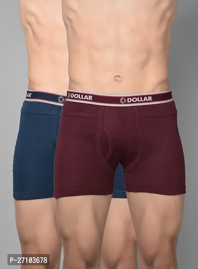 Stylish Cotton Blend Solid Trunks For Men Pack Of 2-thumb0