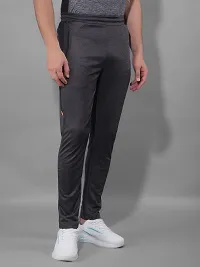 Stylish Grey Polyester Solid Regular Fit Sports Track Pant For Men-thumb1