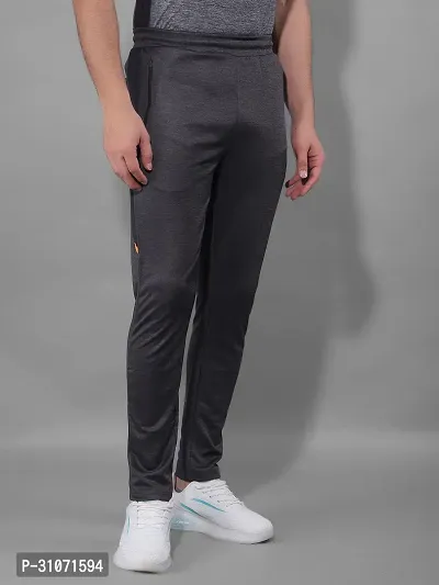 Stylish Grey Polyester Solid Regular Fit Sports Track Pant For Men-thumb2