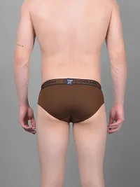 Super Combed Cotton Solid Brown Briefs For Men-thumb1