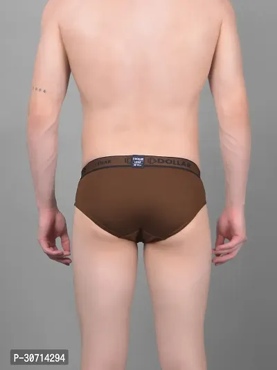 Super Combed Cotton Solid Brown Briefs For Men-thumb2