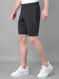 Stylish Black Polyester Solid Sports Shorts For Men-thumb1